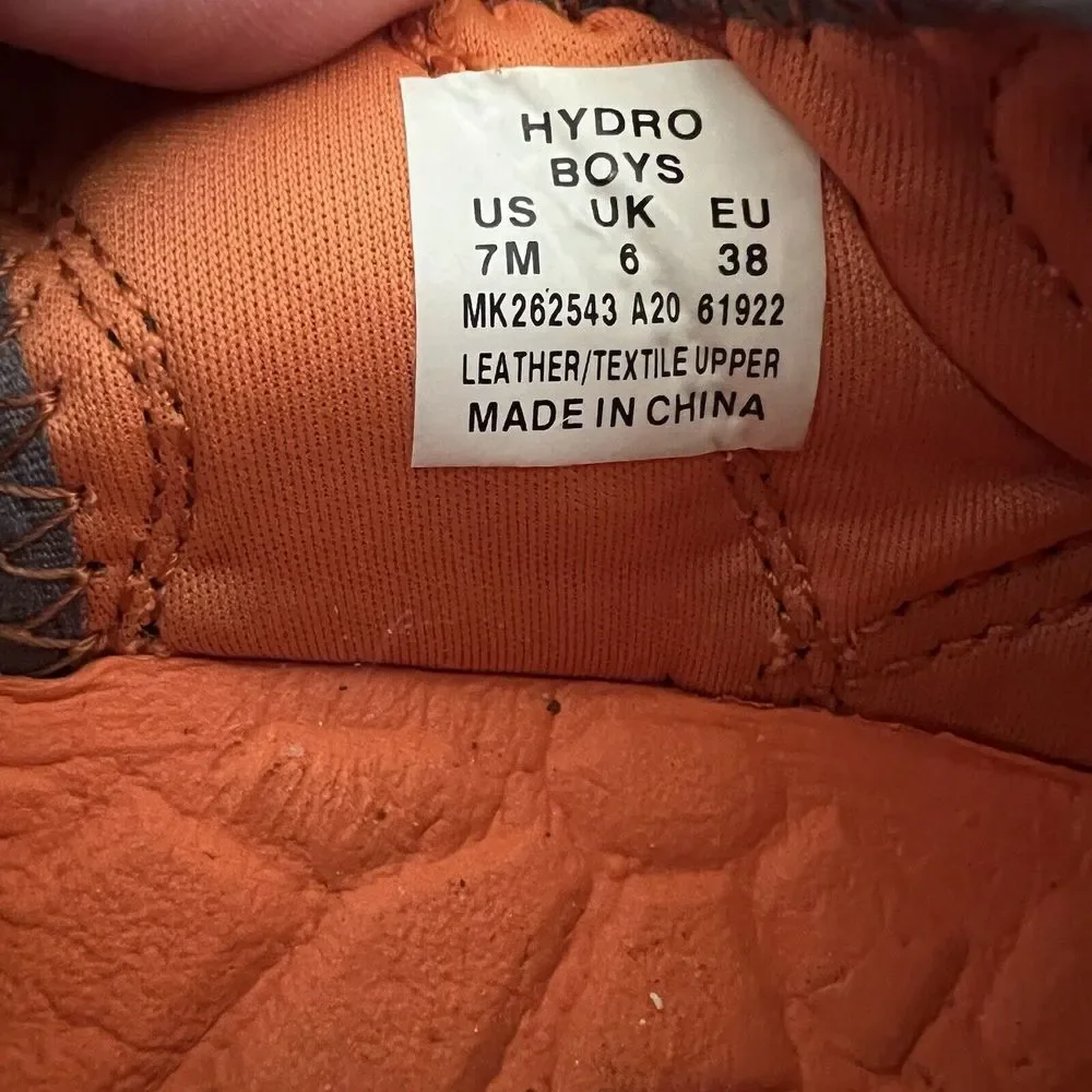 Merrell Boys Hydro Sandals Size 7 W‎ Grey Orange Hike Camp Comfort Water